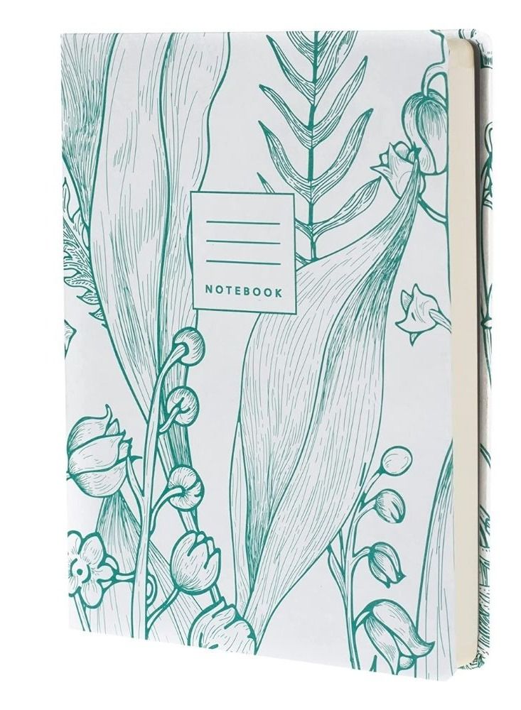 Collins Debden Tara A5 Ruled Notebook White with Green Floral Design Wear Resistant Covers and 192 Pages Premium Cream Paper - Image 3