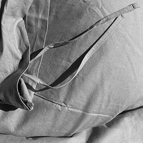 SleepyCat Duvet Cover, 100% Cotton 200TC Percale Combed Yarn, with Corner Ties & Coconut Button Closure, Oeko-TEX & AZO Free, (Single Size, 90x100 inches) Dolphin Grey - Image 4
