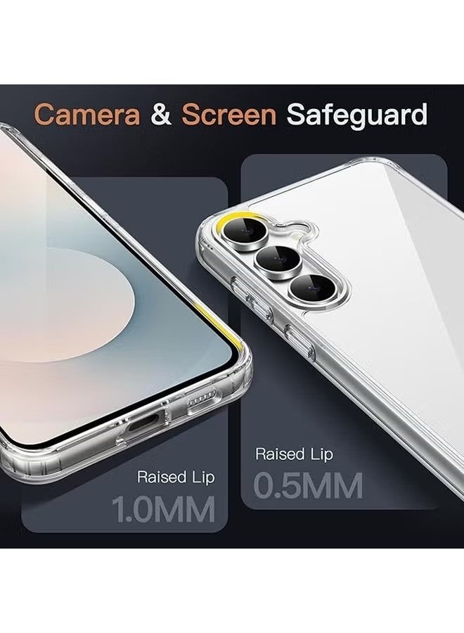 جراب لهاتف Samsung Galaxy S25 FE 5G - غطاء حماية ممتص للصدمات لا يميل للاصفرار، مضاد لبصمات الأصابع والخدوش، يوفر حماية ضد السقوط، بتصميم نحيف وشفاف من البولي كربونات (PC) مع إطار جانبي ناعم من مادة TPU (شفاف) - Image 2