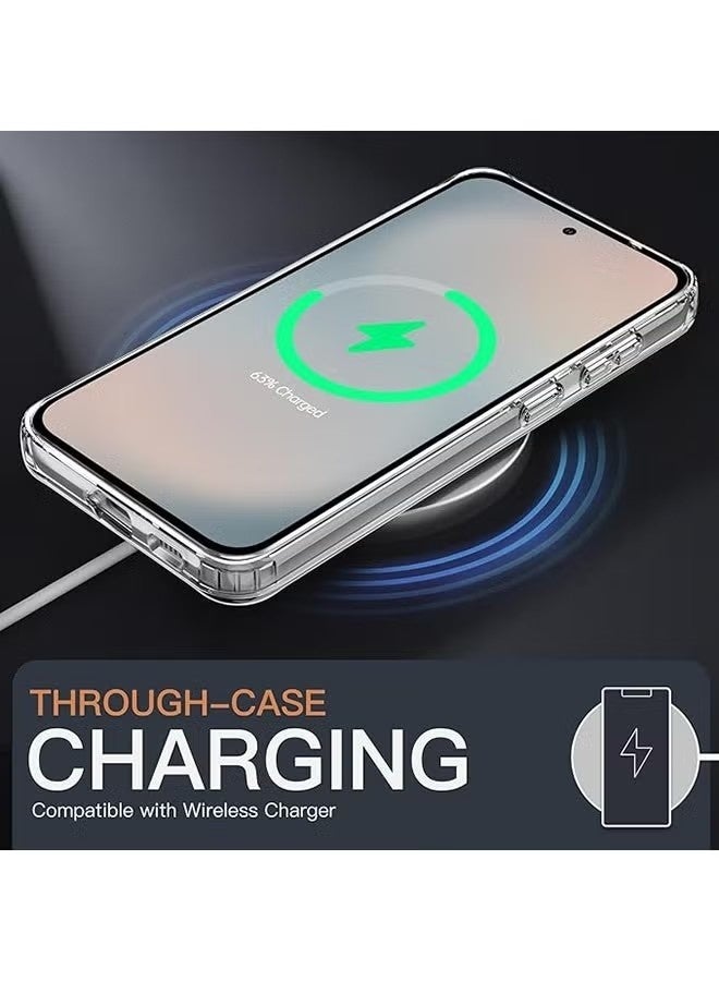 جراب لهاتف Samsung Galaxy S25 FE 5G - غطاء حماية ممتص للصدمات لا يميل للاصفرار، مضاد لبصمات الأصابع والخدوش، يوفر حماية ضد السقوط، بتصميم نحيف وشفاف من البولي كربونات (PC) مع إطار جانبي ناعم من مادة TPU (شفاف) - Image 4