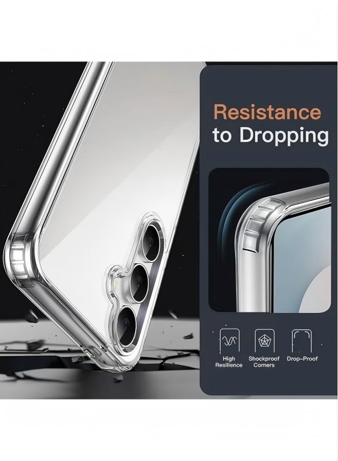 جراب لهاتف Samsung Galaxy S25 FE 5G - غطاء حماية ممتص للصدمات لا يميل للاصفرار، مضاد لبصمات الأصابع والخدوش، يوفر حماية ضد السقوط، بتصميم نحيف وشفاف من البولي كربونات (PC) مع إطار جانبي ناعم من مادة TPU (شفاف) - Image 5