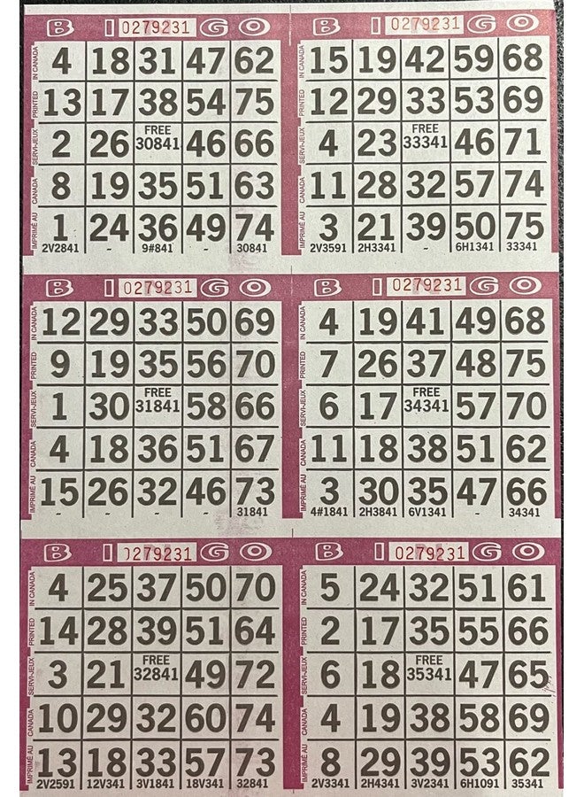 The Ticket Gurus 6 On Purple Bingo Paper Cards 500 Sheets 3000 Cards - Image 1