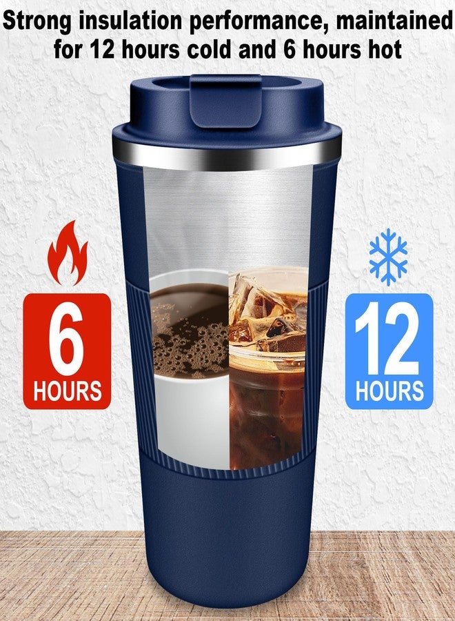 LCKDHM Insulated travel coffee cup with leak proof lid, insulated and reusable hot and cold beverage gifts No handle for men and women Multiple sizes and colors (Dark blue, 12 oz) - Image 4