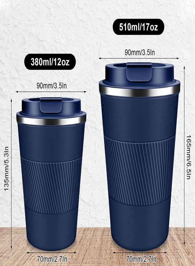 LCKDHM Insulated travel coffee cup with leak proof lid, insulated and reusable hot and cold beverage gifts No handle for men and women Multiple sizes and colors (Dark blue, 12 oz) - Image 5