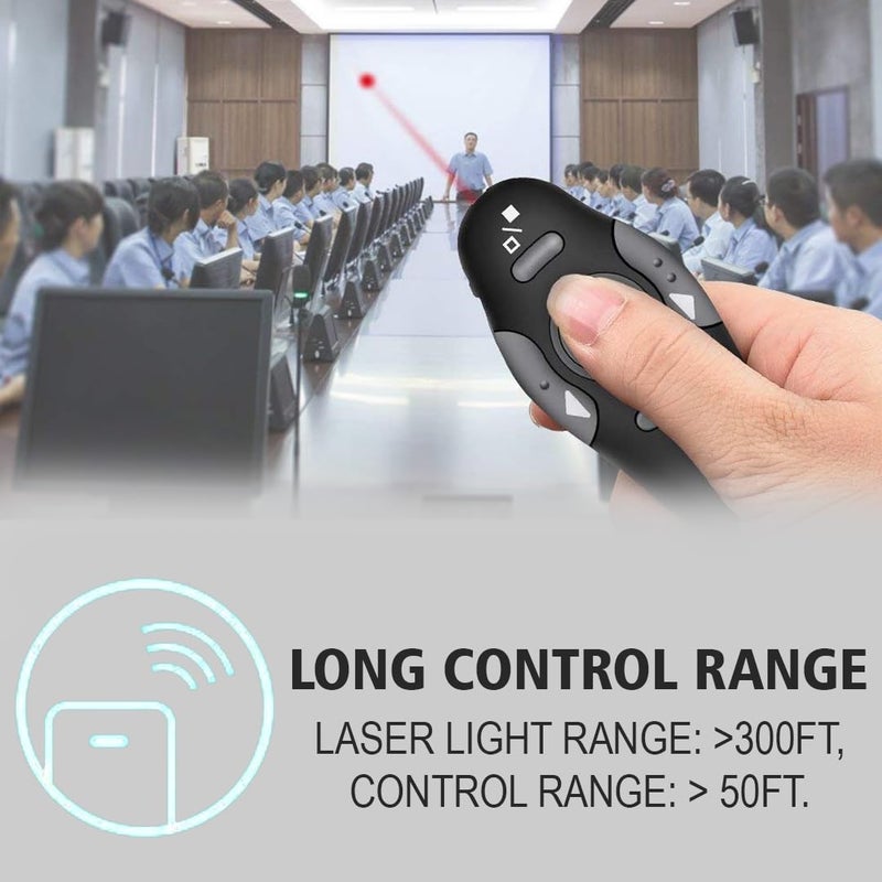 LIRAMARK Professional Red Laser USB Wireless Laser Presenter Presentation PPT Pointer Remote Control Slider Changer Controller Hyperlink Volume PPT PowerPoint Clicker for Windows 10 MAC/PC/Laptop - Image 5
