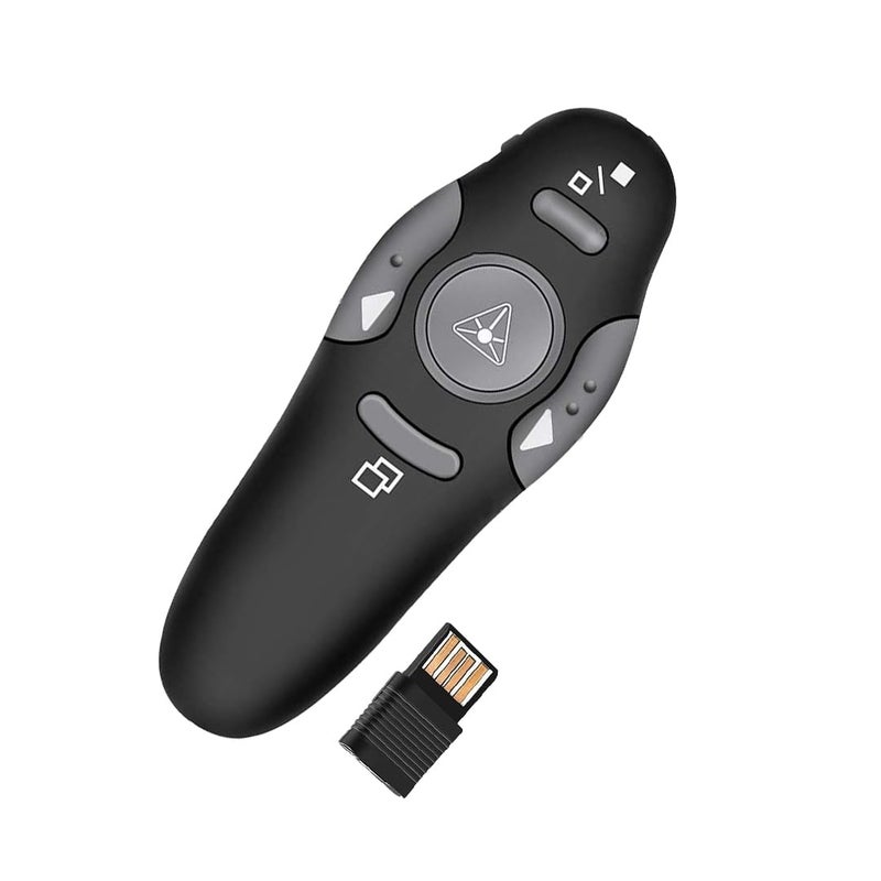 LIRAMARK Professional Red Laser USB Wireless Laser Presenter Presentation PPT Pointer Remote Control Slider Changer Controller Hyperlink Volume PPT PowerPoint Clicker for Windows 10 MAC/PC/Laptop - Image 1