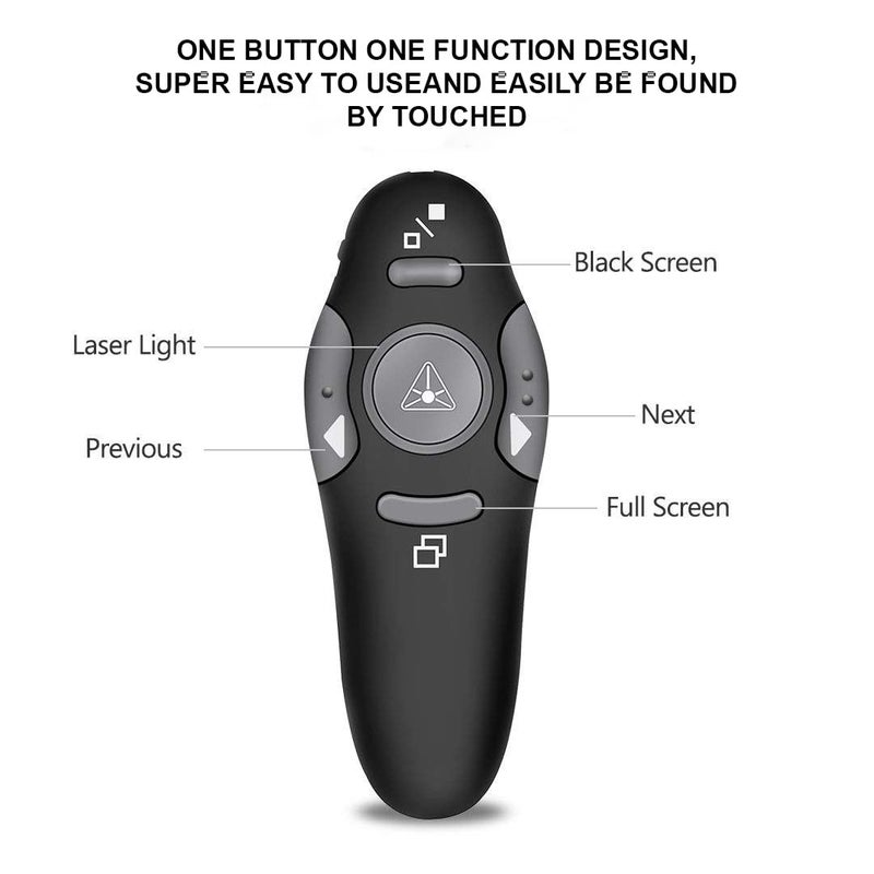 LIRAMARK Professional Red Laser USB Wireless Laser Presenter Presentation PPT Pointer Remote Control Slider Changer Controller Hyperlink Volume PPT PowerPoint Clicker for Windows 10 MAC/PC/Laptop - Image 2