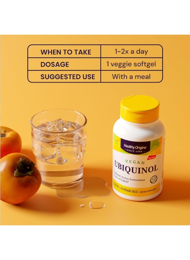 Healthy Origins Vegan Ubiquinol - Reduced, Active Antioxidant Form of CoQ10, 100 MG (Kaneka) Dietary Supplements|150 Veggie Gels - Image 5