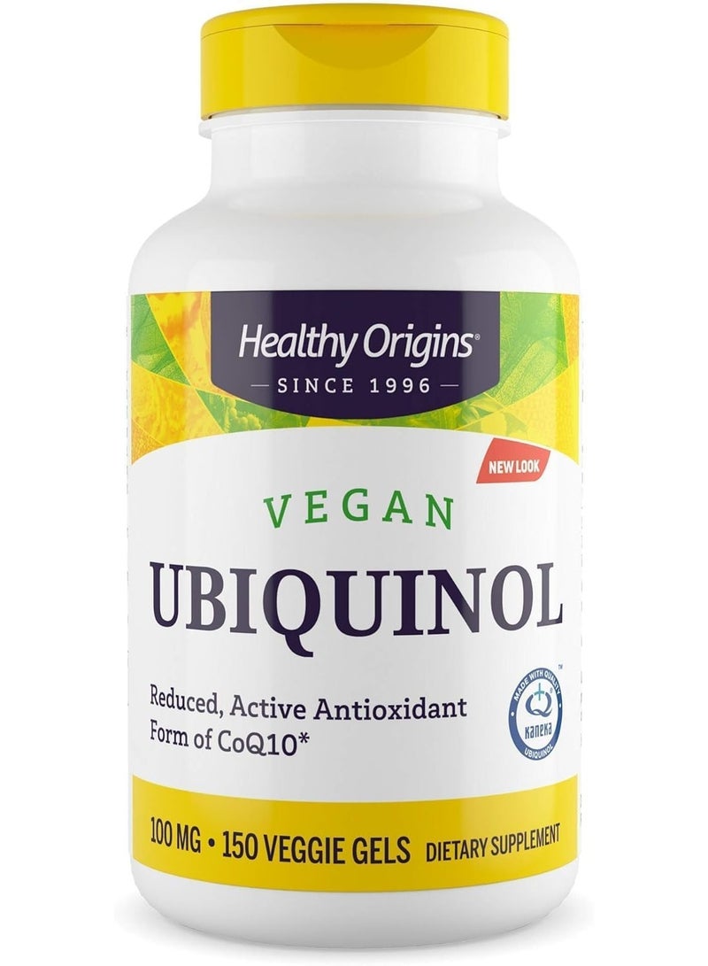 Healthy Origins Vegan Ubiquinol - Reduced, Active Antioxidant Form of CoQ10, 100 MG (Kaneka) Dietary Supplements|150 Veggie Gels - Image 1