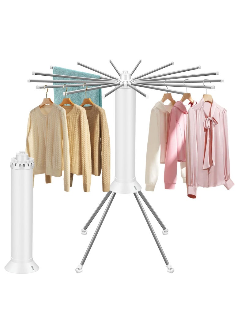 Arabest 4-Legged Foldable Clothes Drying Rack with Wheels, Heavy-Duty Laundry Rack for Indoor Outdoor Use, Space-Saving Portable Design & Pulley System - Image 1