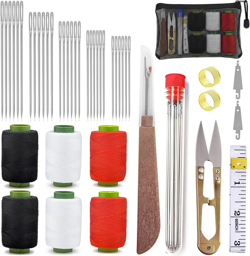 Cyhdddr 37Pcs Sewing Tool Set, Steel Sewing Needle Kit, Threader and Needle Repair Kit Needle Threaders for Hand Sewing - Image 1