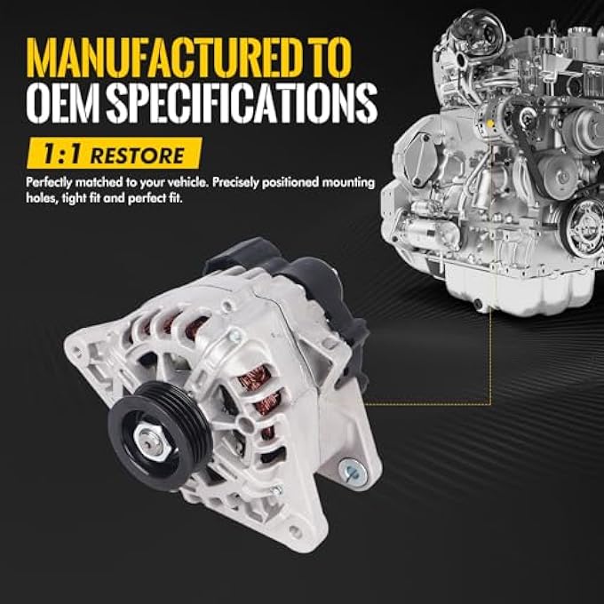 KUSATEC 3730023650 New Alternator Compatible with Hyundai Elantra 2007-2012; for Kia Soul 2010-2011/Spectra 5 2007-2009 2.0L L4; 12V 90A Replacement OE# 11311N 400-46020 - Image 4