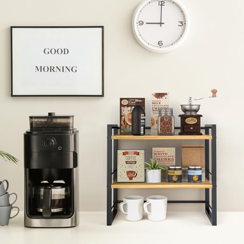 ART-GIFTREE Office Desk Shelf Organizer, Wood Desktop Bookshelf Supplies Storage Rack, Shelf for Top of Desk and Dresser (Black-2 Tier) - Image 3