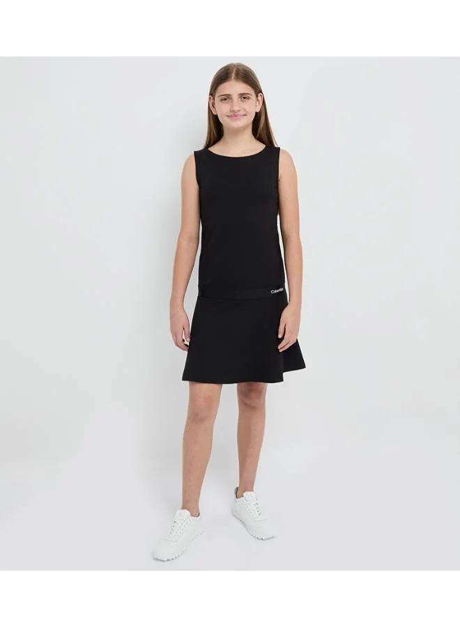 Calvin Klein Jeans  Youth Logo Mini Shift Dress for Women | Best Price UAE