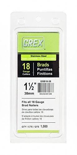 Grex GSB18-38 1-1/2 In. 18 Ga. Brad Nails, Stainless Steel 304, 1M - Image 4