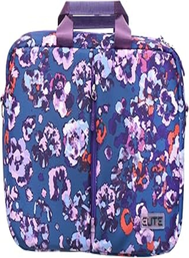 Elite Fabric Elegant Carrying Case Containing Main And Front Zipper Pocket With Printed Design Equipped Shoulder Strap Compatible With Various Laptops 15.6 Inch - Multi Color 
