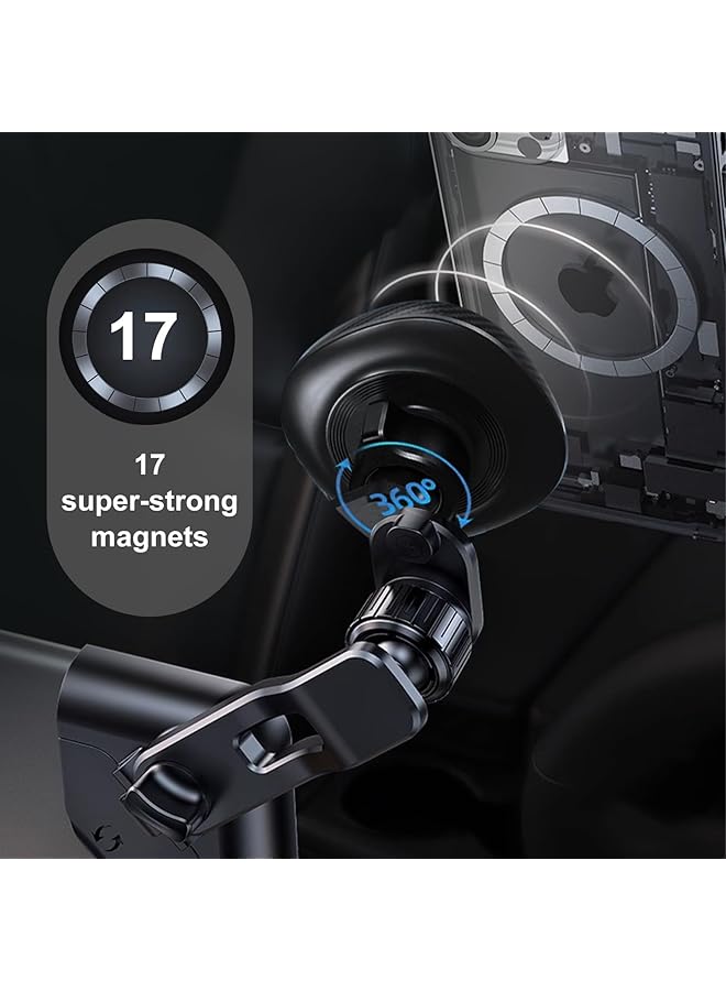 KASTWAVE Phone Mount For Tesla Model 3/Y, Phone Holder Wireless Recharge Super Magnet With 3M, Multiple 360° Rotation Adjustment, For All Iphone & Android Phones - With Magnetic Ring - Image 2