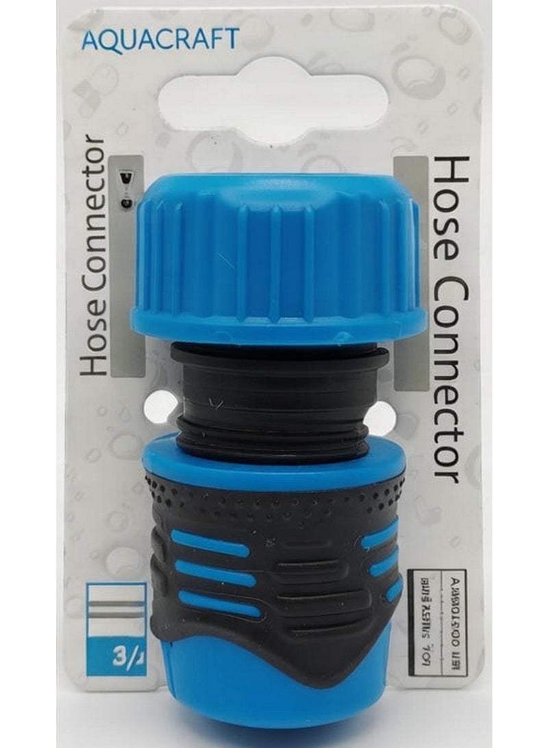 Hose Connector Blue And Black Abs 0.75 Inch