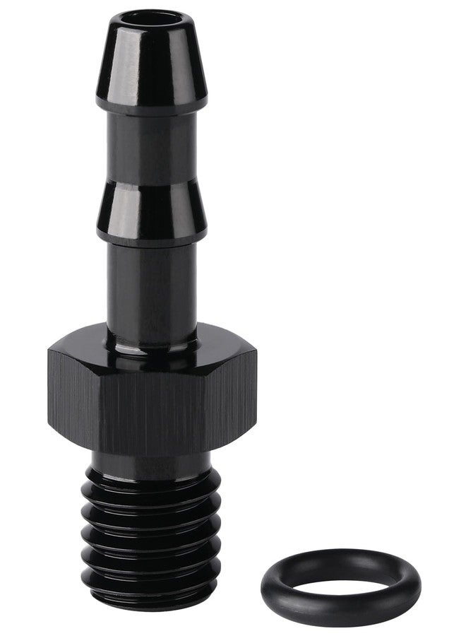 Podavelle 4AN -4 ORB Male to 1/4 Hose Barb Straight Fitting Adapter Aluminum Black - Image 1