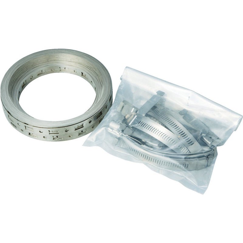 Trusco Breeze-4001 Make-A-Clamp Stainless Steel Hose Clamp System, 1 Kit Contains: 100 ft Band, 25 Adjustable Fasteners, 10 Band splices (Pack of 1) - Image 1
