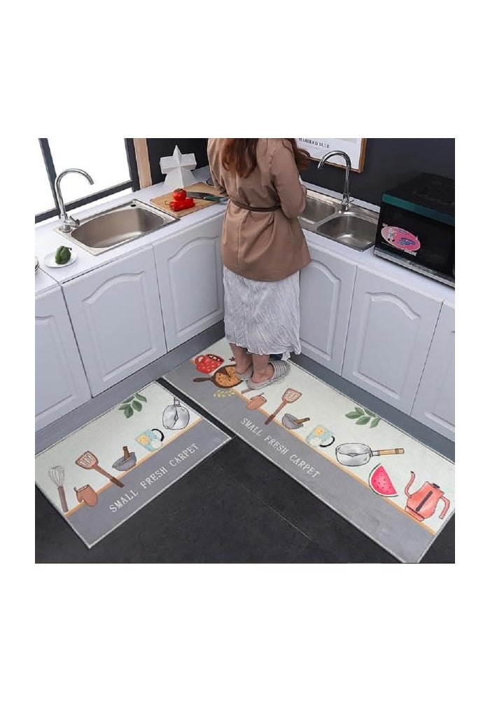 BS B&S Kitchen Floor Mat Set of 2 - Anti-Fatigue Cushioned Mats - Image 1