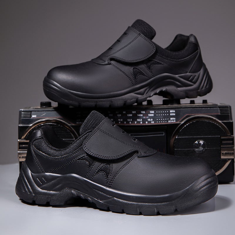 2025 Labor Protection Shoes Steel Toe Anti-Smashing Anti-Puncture Wear Ultrafine Leather Board Shoes All-Match Safety Shoes Work Shoes - Image 4