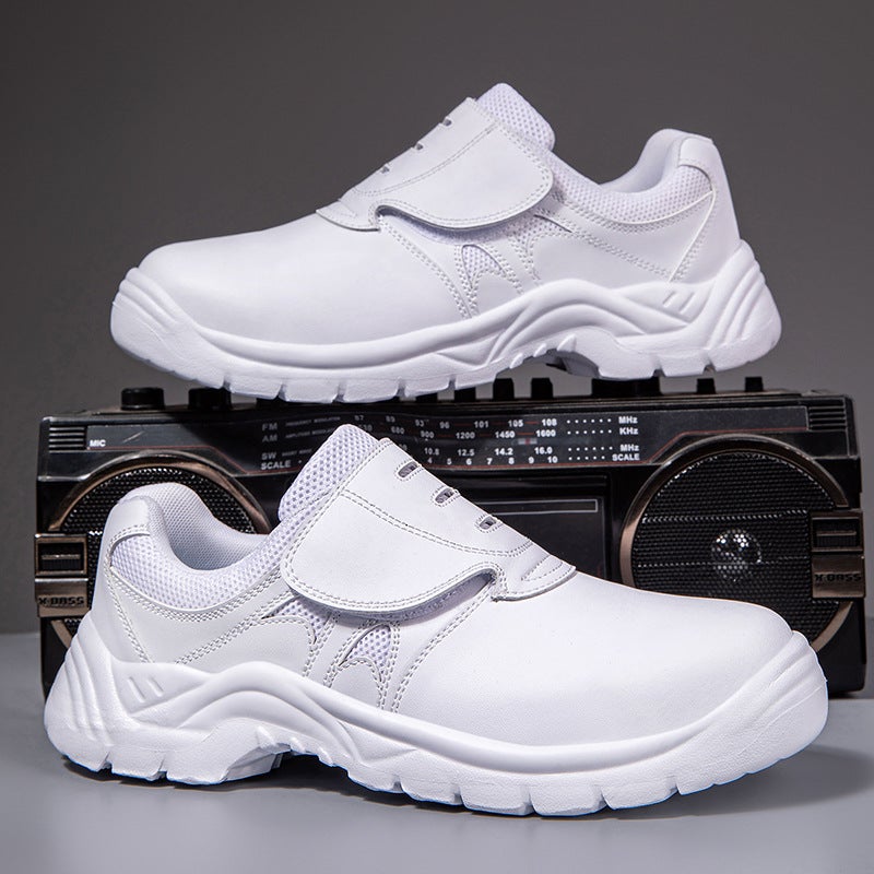 2025 Labor Protection Shoes Steel Toe Anti-Smashing Anti-Puncture Wear Ultrafine Leather Board Shoes All-Match Safety Shoes Work Shoes - Image 5