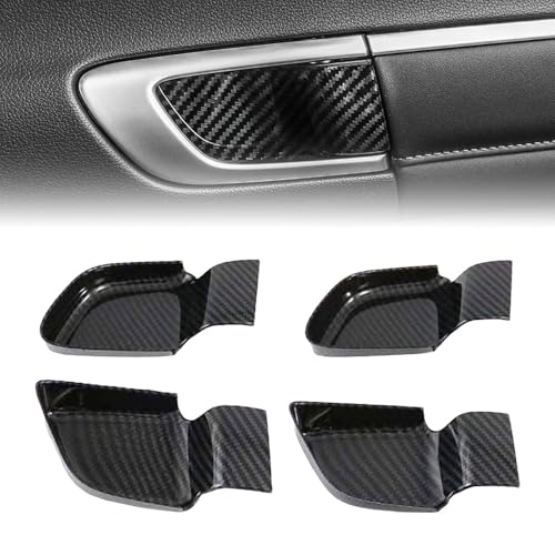 RAGBUSCLE Car Interior Door Handle Cover Kit Inner Door Handle Bowl Cover Trims, 4 PCS/Set Carbon Fiber Car Accessories Compatible with Hyundai Sonata 2020-2021 - Image 1