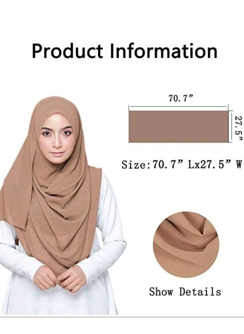 وشاح شيفون للنساء موضة حجاب ناعم وشاح طويل لف - Image 2