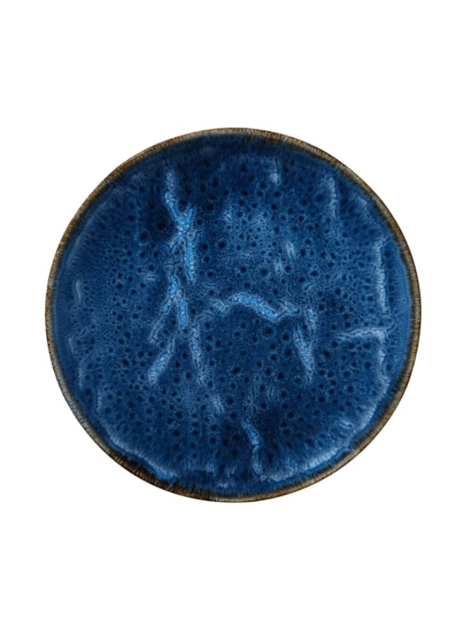 Kutahya Ocean Dishwasher Safe Round Porcelain Flat Dinner Plate Dark Blue 21cm