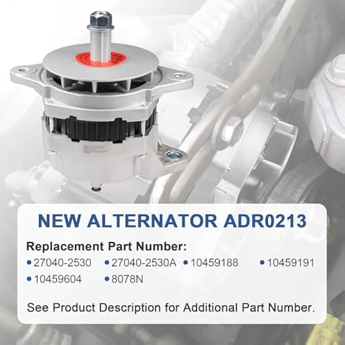 RALZAOTO New Alternator ADR0213 Compatible with Freightliner Argosy 2000-2002, C112 Century Class 1999-2004, International 1997-2000, 27040-2530, 27040-2530A, 10459188, 10459191, 10459604, 8078N - Image 2