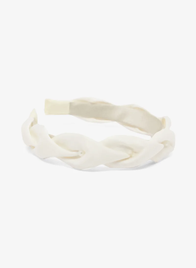 Khizana Satin Ruched Pearl Detail Headband