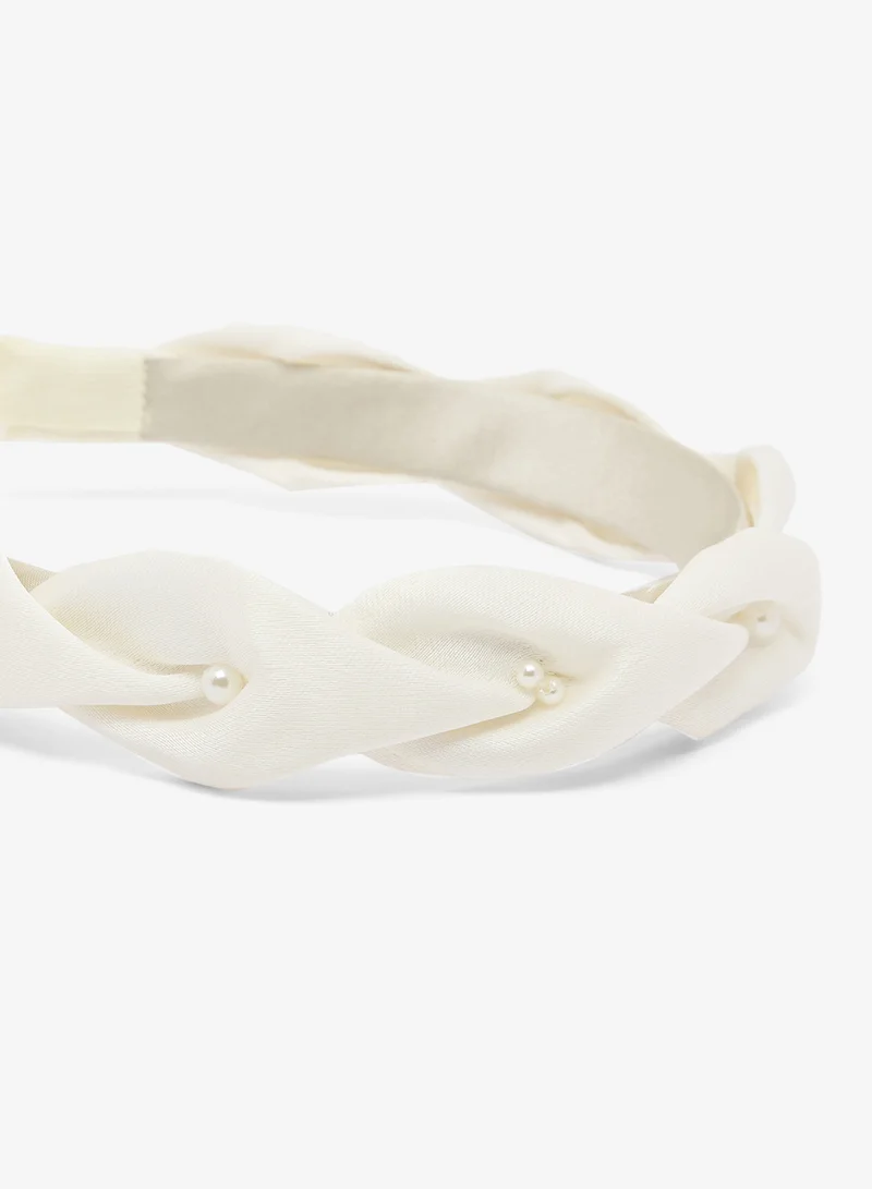 Khizana  Satin Ruched Pearl Detail Headband for Women | Best Price UAE