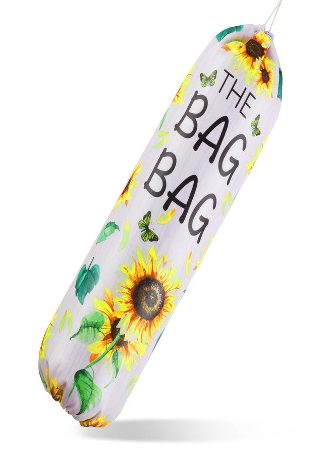 Aysatogc Plastic Bag Holder, Sunflower Kitchen Dispenser Holders Reusable Washable Trash Garbage Bag Holder with Drawstring Closure for Home Kitchen Pantry Groceries Store Decor - Image 1