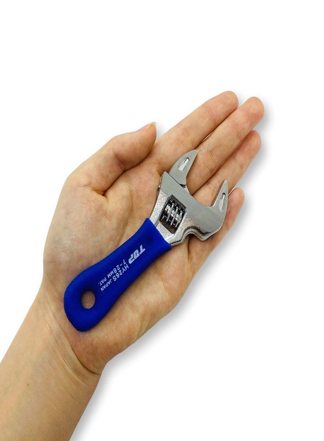 TOP 4 inch Small Stubby Adjustable Wrench Thin and Light Body for Tight Spaces | Super Heavy Duty Extra Wide Opening Jaw Crescent Wrench | Made in Japan - Image 2