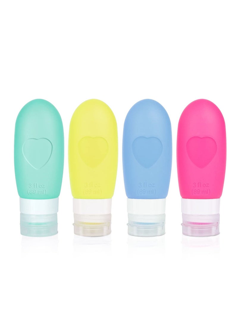 KASTWAVE - Travel Containers for Toiletries, Silicone Travel Bottles Set Containers Traveling Size Shampoo Tubes Kit, Leak Proof Refillable Liquid Container Set for Lotion Soap Conditioner Cream Cosmetic - Image 1