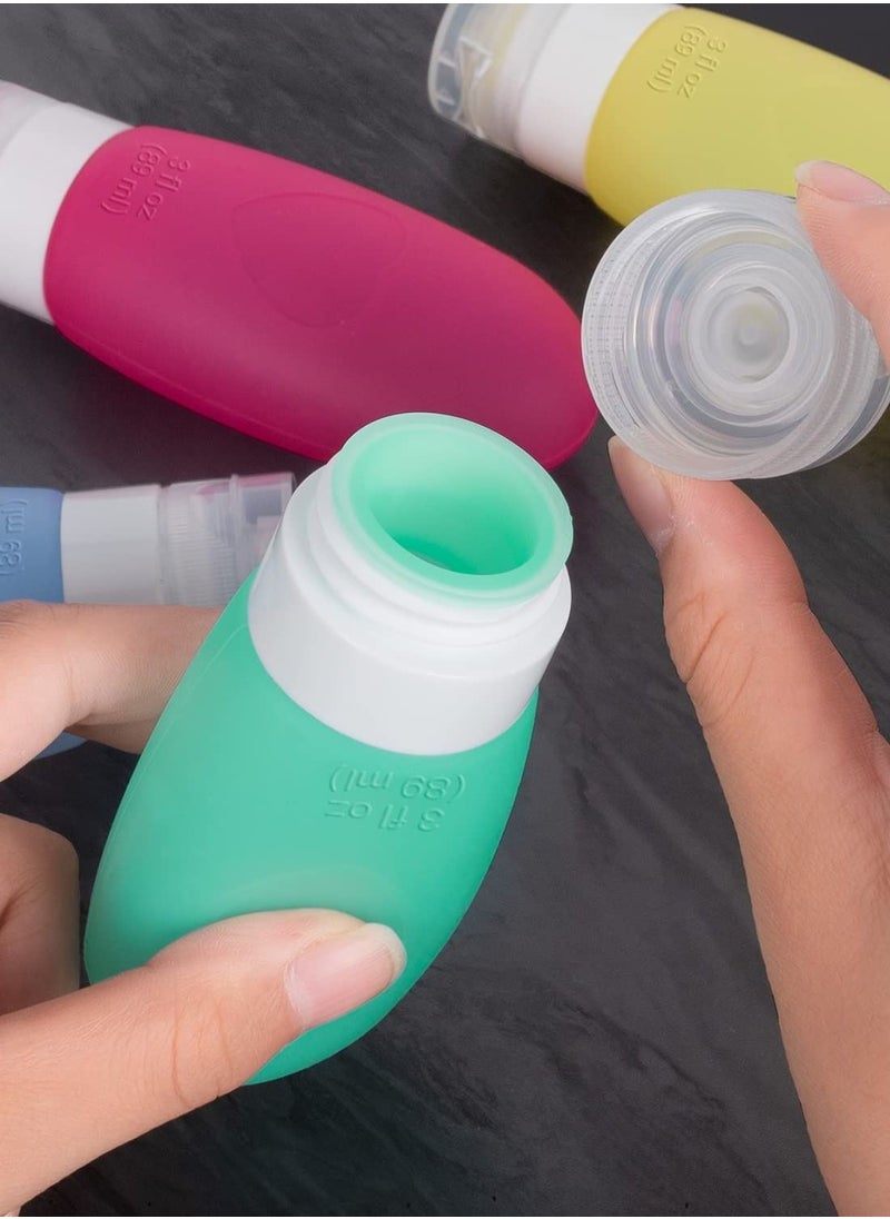 KASTWAVE - Travel Containers for Toiletries, Silicone Travel Bottles Set Containers Traveling Size Shampoo Tubes Kit, Leak Proof Refillable Liquid Container Set for Lotion Soap Conditioner Cream Cosmetic - Image 1
