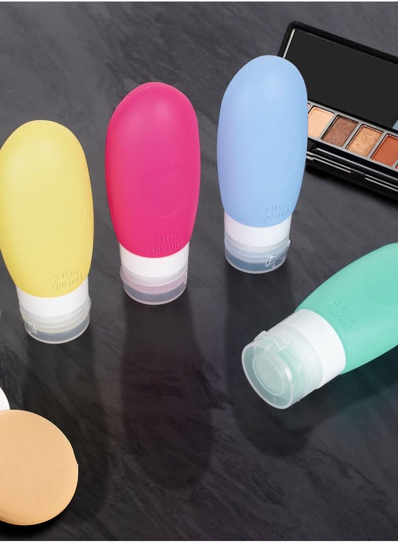 KASTWAVE - Travel Containers for Toiletries, Silicone Travel Bottles Set Containers Traveling Size Shampoo Tubes Kit, Leak Proof Refillable Liquid Container Set for Lotion Soap Conditioner Cream Cosmetic - Image 1