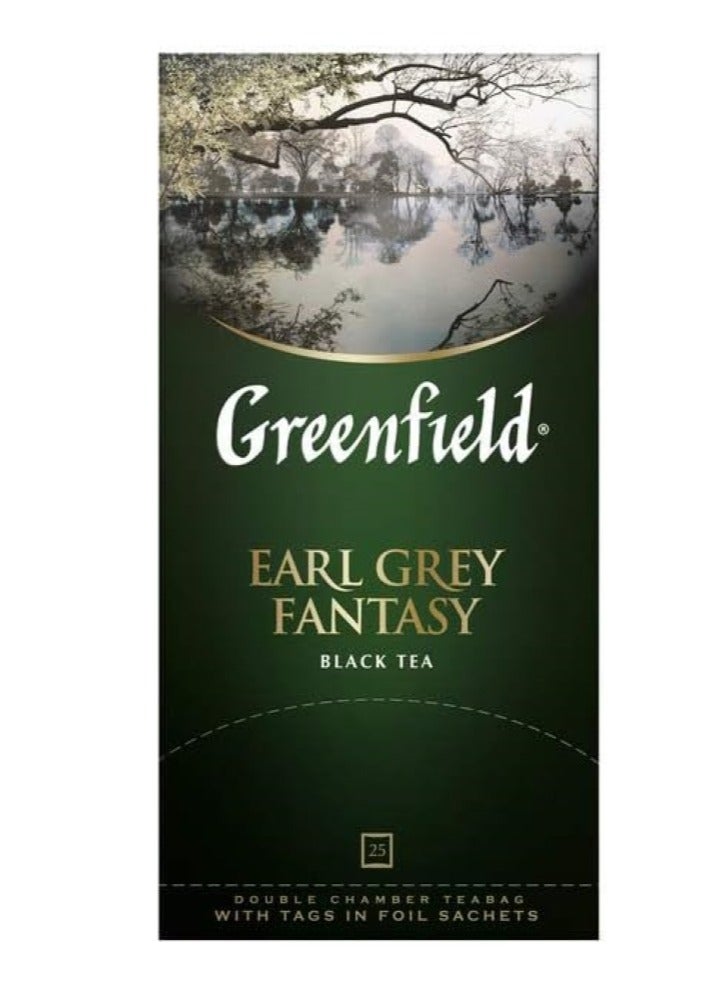 جرين فيلد إيرل جراي فانتسي بلاك 25 كيس شاي 50 جم - Image 1