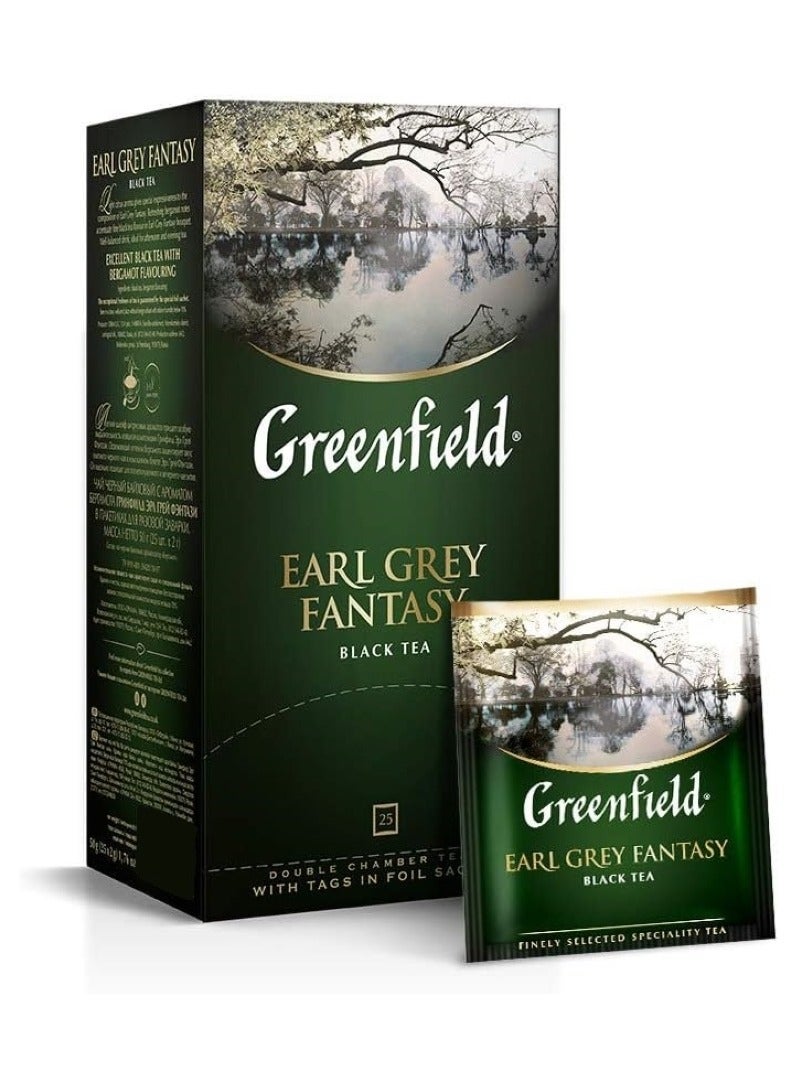 جرين فيلد إيرل جراي فانتسي بلاك 25 كيس شاي 50 جم - Image 3