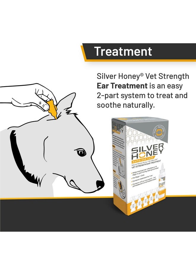 Absorbine - Silver Honey Rapid Ear Care Vet Strength Ear Cleaner + Infection Treatment, 10Day Regimen For 1 Ear, Safe For Dogs & Cats, Medical Grade Manuka Honey & Microsilver Bg - Image 1