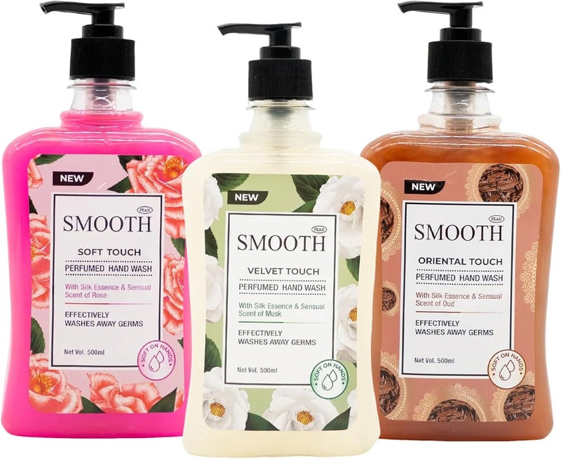 Feah Smooth Assorted Hand Wash 3 Piece Set - 500ml Each, Gentle and Effective Cleansing with Moisturizing Benefits - Image 1