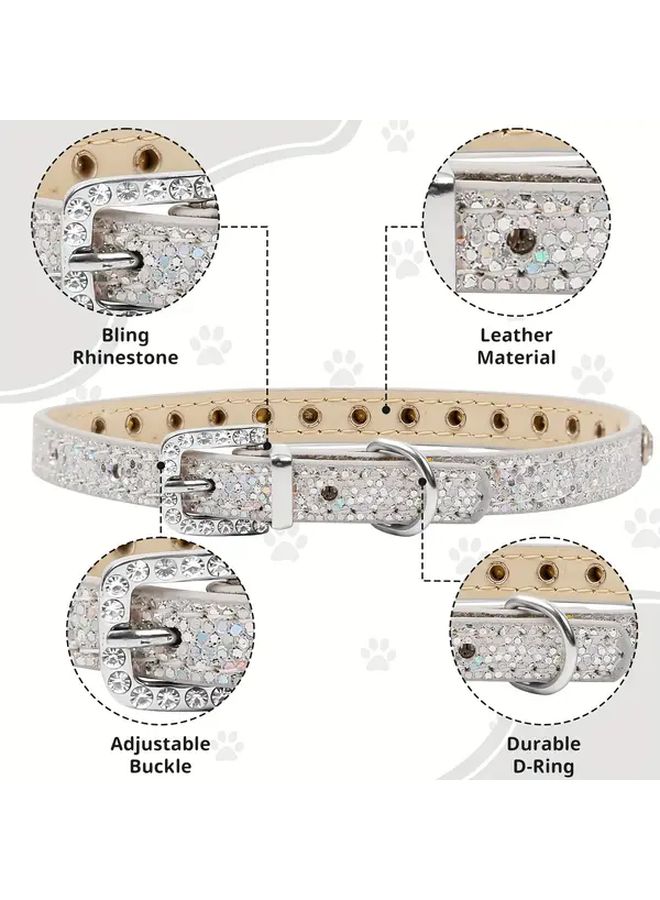 Golden Adjustable Drill Cat Collar Sparkle Up Your Look Size XS - Image 4