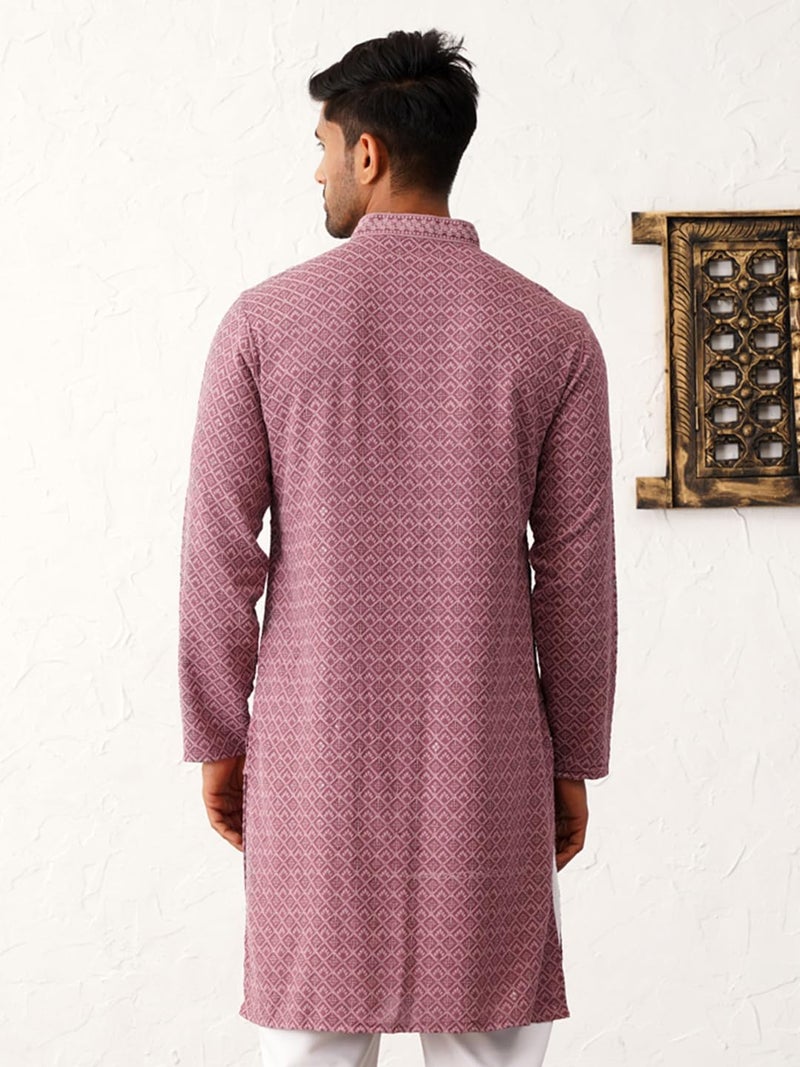 jompers قمصان جومبرز الرجالية المطرزة بنمط هندسي من الرايون الفيسكوز - Image 2