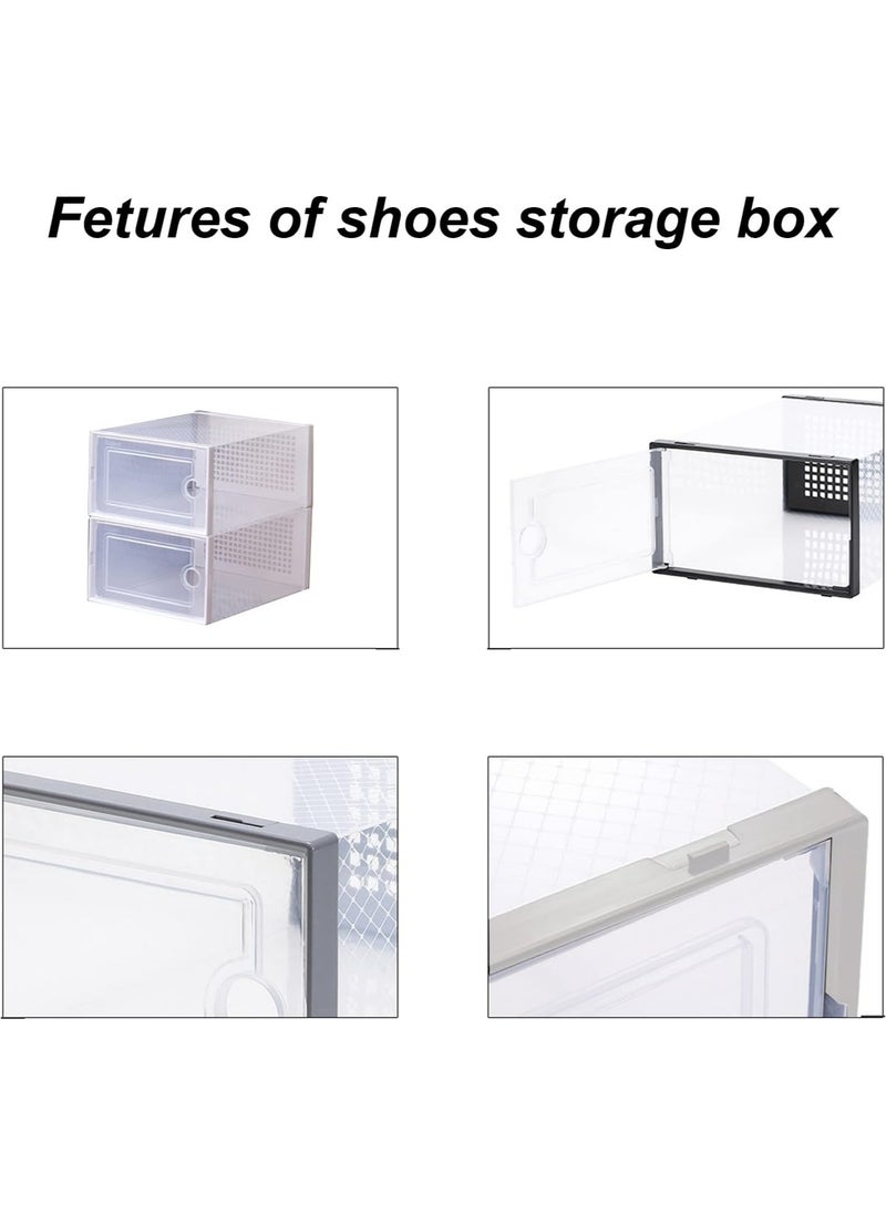 Generic - 12 Pack Plastic Stackable Shoe Box Foldable Display Box Container - Image 1