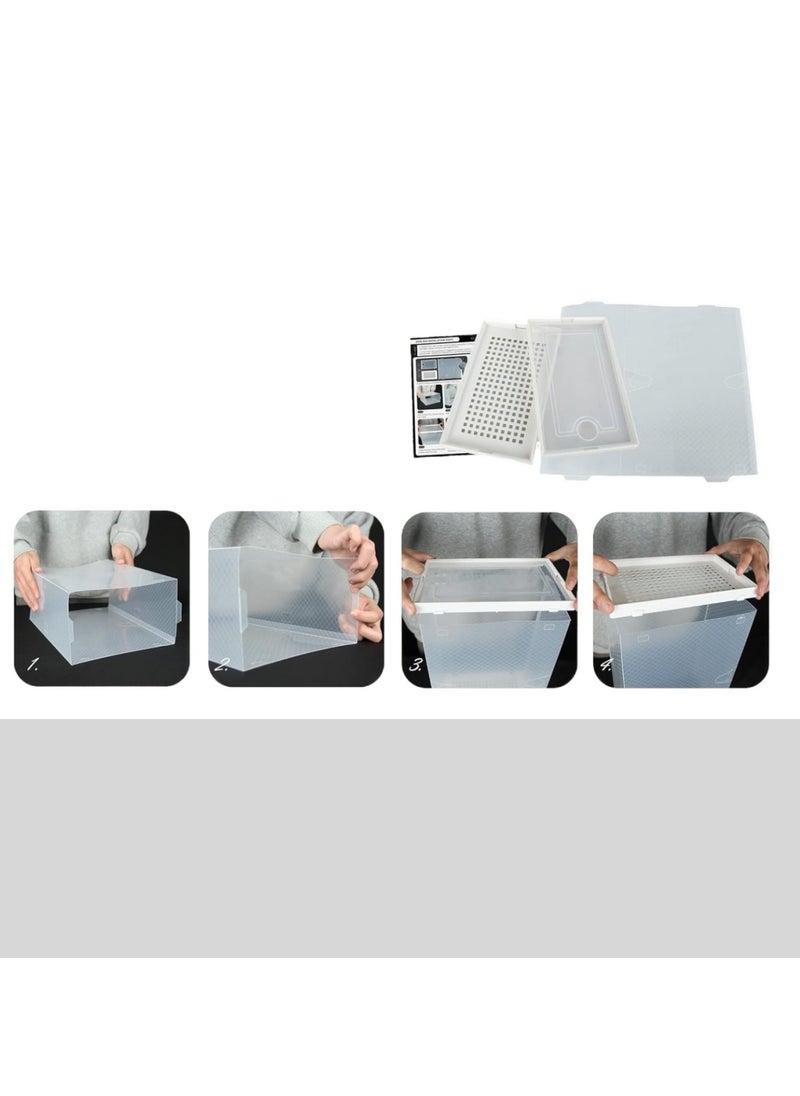 Generic - 12 Pack Plastic Stackable Shoe Box Foldable Display Box Container - Image 1