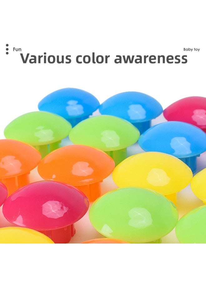 Children's on Mushroom Nail Puzzle Color Board Diy Kindergarten Learning Baby Educational Enlightenment Early Education Toys-Color:Ocean (English Color Box) - Image 4