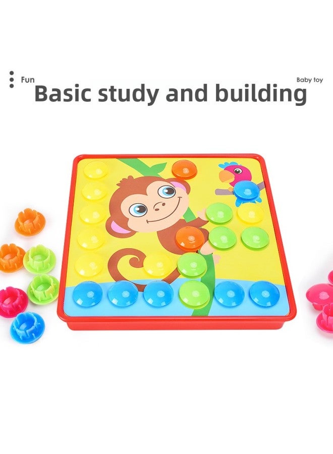 Children's on Mushroom Nail Puzzle Color Board Diy Kindergarten Learning Baby Educational Enlightenment Early Education Toys-Color:Ocean (English Color Box) - Image 3