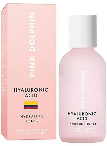 Pink Dolphin - Hyaluronic Acid Hydrating Facial Toner  Hydrating Toner for Face  Vitamin C Collagen Boost  Witch Hazel  Vegan  Gluten Free  All Skin Types  Face Toner  Colombian Skin Care  4oz - Image 1