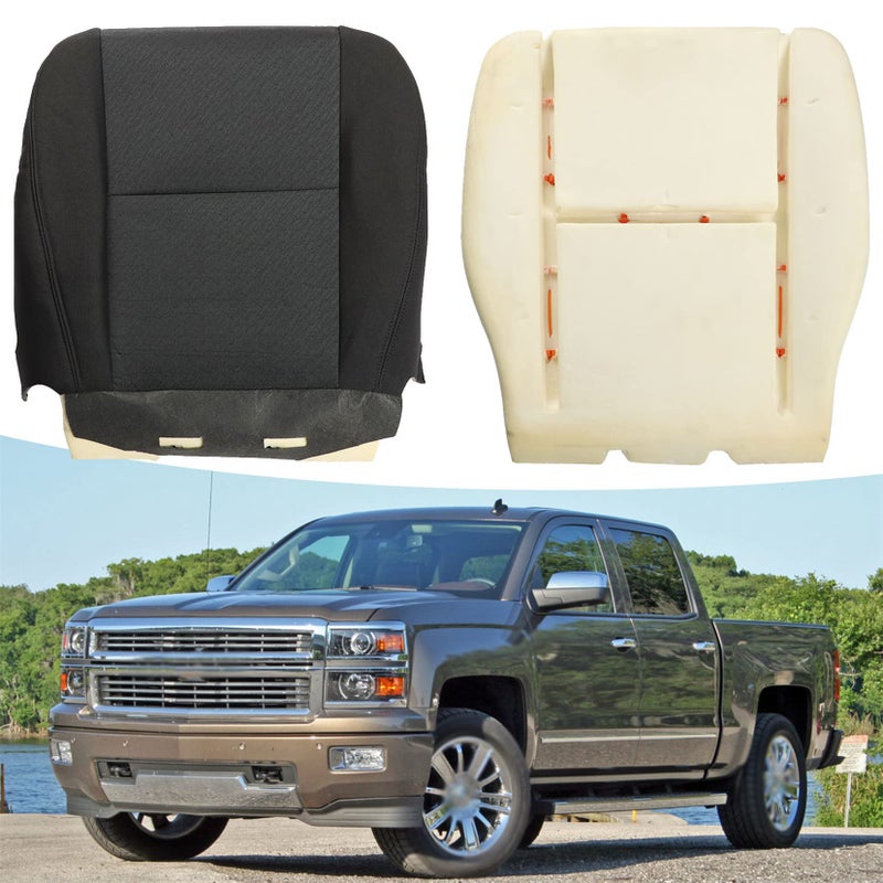 SEBLAFF Driver Side Bottom Cloth Seat Cover Foam Cushion Replacement for 20072014 Silverado 1500 2500HD 3500HD